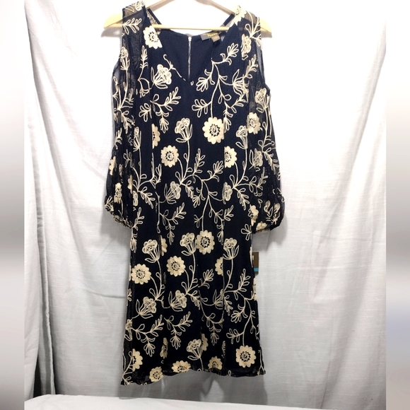 Melonie T Embroidered Floral Cold-Shoulder Sheer Mini Dress - Picture 12 of 16